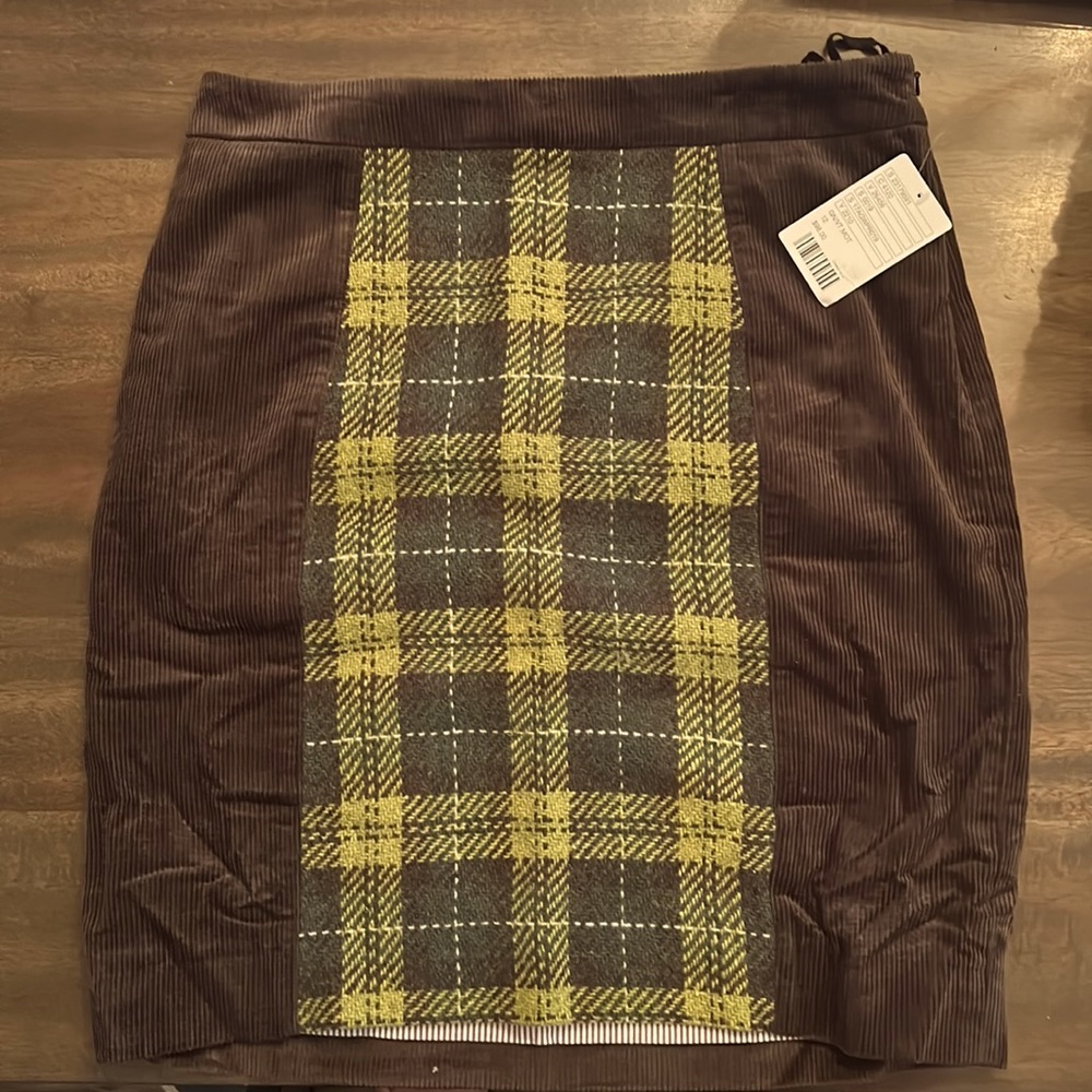 Anthropologie corduroy and tweed skirt